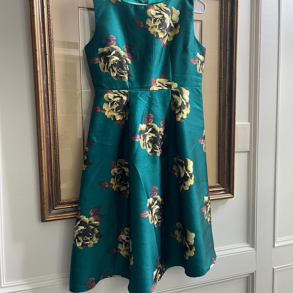 Floral Teal Sleeveless Dress